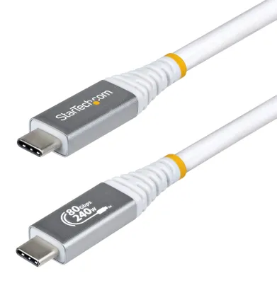 Produktbild von StarTech.com USB4 Kabel 1m USB-C 80 Gbps 240W PD Thunderbolt 4 Weiß