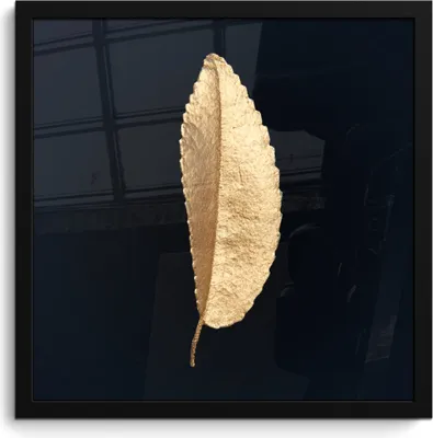 Produktbild von MuchoWow® MuchoWow® Gerahmtes Poster Blätter - Schwarz und Gold - Luxus - Chic - Natur 40x40 cm - Poster mit zchwarzem Bilderrahmen - Mit Rahmen - Wanddekoration Schlafzimmer