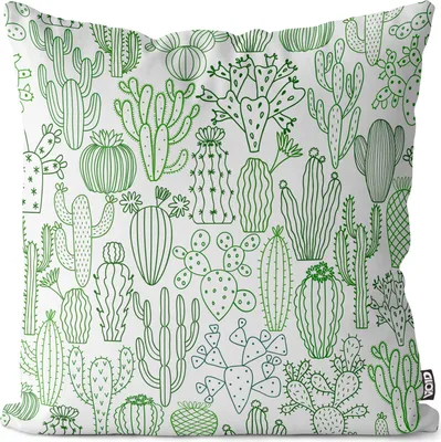 Produktbild von VOID Kaktus Zeichnung Muster Kissenbezug Kissenhülle sofa couch wohnzimmer dekoration wasserfest Outdoor Garten Kissen bezug deko