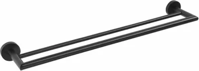 Produktbild von X-ROUND BLACK Doppel-Handtuchhalter 600x120mm, Schwarz