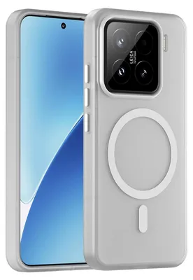 Produktbild von Mobigear Stoßfeste Handyhülle für Xiaomi 15 mit MagSafe-Funktion, Hartschalenhülle, Rückseite - Weiß