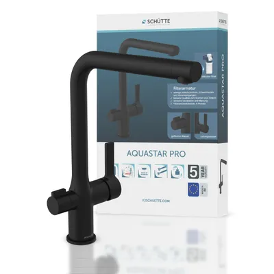 Produktbild von AQUASTAR PRO Trinkwasser-Spültischarmatur mit Filtersystem, Schwarz matt