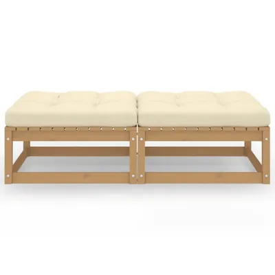 Produktbild von "SALE 2026" Garten-Fußhocker mit Kissen 2 Stk. Massivholz Kiefer - Gartensofas DEMöbel423565