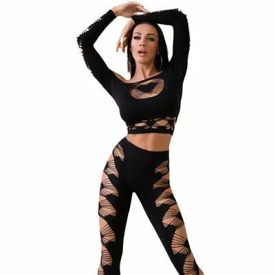 Produktbild von Chilirose - Cr 4436 Top & Leggins Schwarz S/L