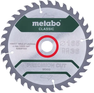 Immagine prodotto di Metabo PrecisionCutClassic 165x20 36WZ 15°, 628281000