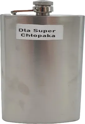 Zdjęcie produktu dla piersiówka metalowa nierdzewna 240ml z napisem Dla Super Chłopaka XJ4265
