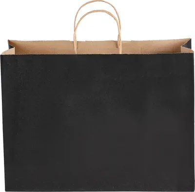 Immagine prodotto di SucceBuy sacchetto di carta con maniglia, 50 pezzi, 406x152x308mm, nero