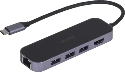 Produktbild von Unitek Hub Usb-C 3.1 Rj-45 3Xusb-A Hdmi 4K Pd100W