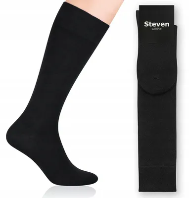 Produktbild von Steven 027 Kniestrümpfe Herren Baumwolle Schwarz druckfrei