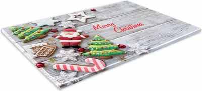 Zdjęcie produktu dla SZKLANA DESKA KUCHENNA 30x20cm - 519a pierniczki