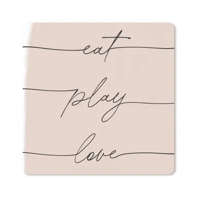 Produktbild von MuchoWow® Mauspad Mousepad Text - Zitate - Essen spielen Liebe - Essen 30x30 cm - Mousepads - Maus Mat - Pad - Mausunterlage - Gaming