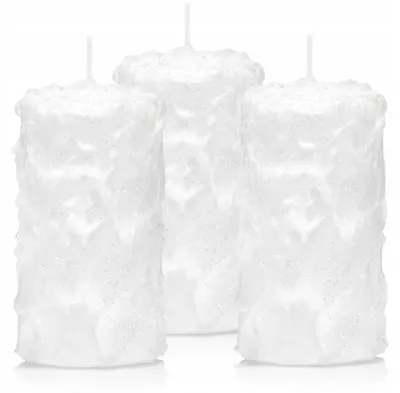 Image de Drobo Bougies Blanc Neige Décoratives 3 pièces