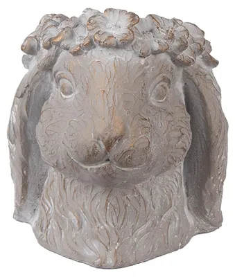 Obrázek produktu pro Clayre & Eef Květináč Rabbit 16x18x18 cm Béžový kámen
