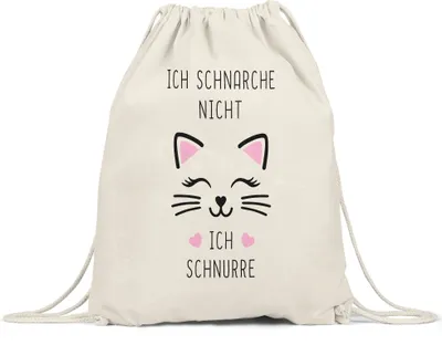 Produktbild von Ich schnarche nicht ich Schnurre Turnbeutel Gymsack Schnarchen Katze Kätzchen Schlafen Freundin Frau Katzenbesitzerinnen