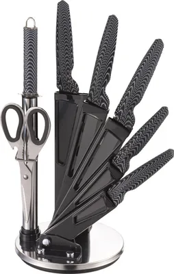 Produktbild von MICHELINO 8 tlg. Edelstahl Küchenmesser Set Messerblock Petrol