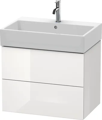 Produktbild von Waschtischunterbau L-CUBE 544x684x459mm weiß hochglanz weiß hochglanz