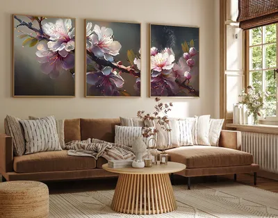 Produktbild von Wallity, Huhu222 - 50 x 70, Dekorativ gerahmtes MDF-Gemälde (3 Stück), 100 % MDF, Mehrfarbig, 50 x 70 cm