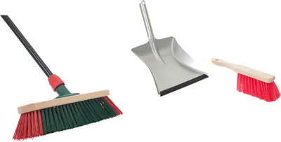 Produktbild von Novaliv Straßenbesen mit Stiel Gartenbesen Kehrgarnitur Elaston Besen Kehrblech (1, Gartenbesen + Zink Kehrschaufel Düllgriff Set Elaston)