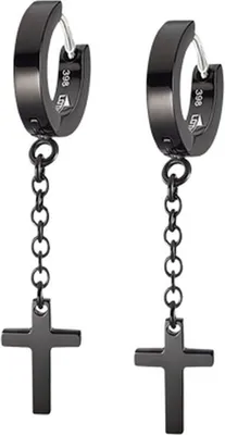 Produktbild von Lotus Style Herren Clapp-Creolen schwarz Kreuz LS2173-4/2