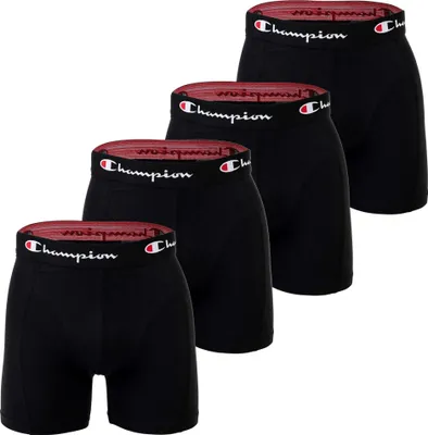Produktbild von Champion Herren Boxershorts, 4er Pack - Baumwolle, Logobund, einfarbig Schwarz L