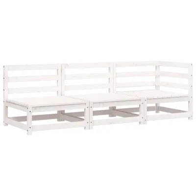 Zdjęcie produktu dla vidaXL Sofa ogrodowa 3-osobowa biała z litego drewna sosnowego