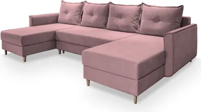 Produktbild von Masseno Ecksofa VERNI mit Schlaffunktion U-Form, Sofa mit Bettkasten, Wohnzimmersofa, Couch, Soffa, Bettsofa, Couchgarnitur - Rosa, KRONOS 27