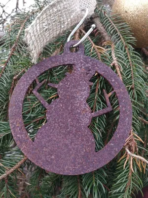 Produktbild von Edelrost Christbaumkugel Schneemann