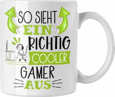 Produktbild von Trendation - So Sieht Ein Richtig Cooler Gamer Aus Geschenk Tasse Lustiger Spruch Geschenkidee (Weiß)