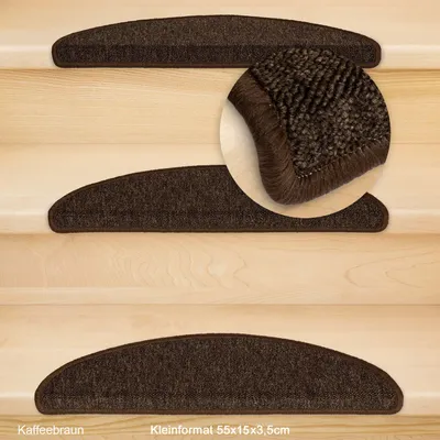 Produktbild von Stufenmatten Rambo Kleinformat 55x15x3,5cm Halbrund Kaffeebraun 15 Stk.