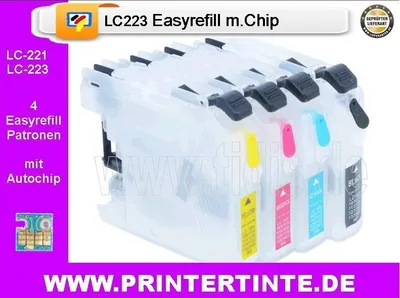 Produktbild von IRP830MP - CISS / Easyrefillpatronen Multipack für LC223 Black, Cyan, magenta, Yellow mit Autoresettchip - Leerpatronenset