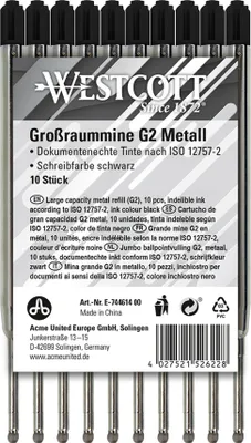 Produktbild von Westcott Kugelschreibermine G2 E-744614 00 1,2mm sw 10St