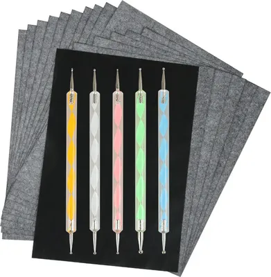 Produktbild von 100 Blatt Kohlepapier mit 5 Stück Prägestift Set, A4 Transferpapier, Schwarz Durchschlagpapier, Carbon Papier Pauspapier für Holz, Papier, Leinwand