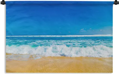 Produktbild von MuchoWow® Wandteppich Wandbehang Strand - Meer - Blau 120x80 cm Tapisserie Dekoration Wandtuch - Wanddekorationen - Wandtücher
