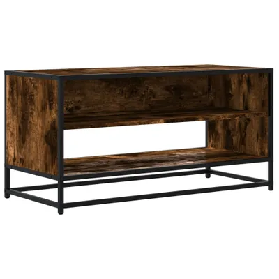 Produktbild von vidaXL TV-Schrank Räuchereiche 91x40x46 cm Holzwerkstoff und Metall