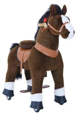 Produktbild von PonyCycle Rutschfahrzeug Reitpony Schokoladenbraun mit weißem Huf Small Mod für 3 bis 5 Jahre