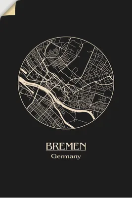 Produktbild von ARTland Wandbild, selbstklebend Retro Karte Bremen Deutschland Kreis Größe: 60x90 cm