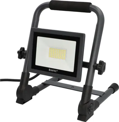 Produktbild von UNITEC LED Strahler tragbar 30 Watt, 2400 Lumen, 3 Meter Zuleitung, Baustrahler, 6500 Kelvin, Anthrazit, IP65, Aluminiumdruckguss, Sicherheitsglas,