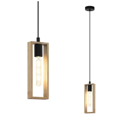Zdjęcie produktu dla EGLO Littleton, Elastyczny montaż, Czarny, Drewno, Drewno, Stal, Drewno, Prostokątny, Salon
