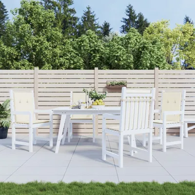 Immagine prodotto di The Living Store Cuscini per sedia da giardino per schienale basso 4 pz. Crema 100x50x3 cm