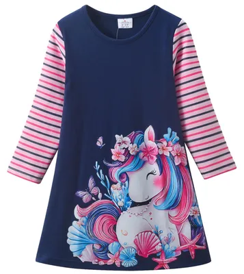 Produktbild von Mädchenkleid mit Pailletten und langen Ärmeln