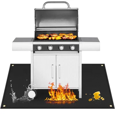 Produktbild von Feuerfeste Grillmatte zum Bodenschutz - Geeignet für Gas-, Holzkohle- und Elektrogrills