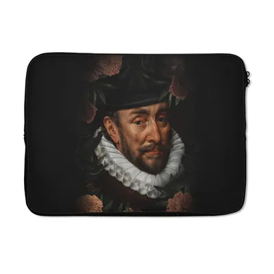 Produktbild von MuchoWow® Laptop Hülle 13 Zoll Wilhelm von Oranien - Adriaen Thomasz - Blumen Laptoptasche - Laptophülle - Sleeve - Rundumschutz