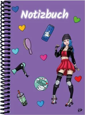 Produktbild von A 4 Notizbuch Manga Enora, lila, liniert