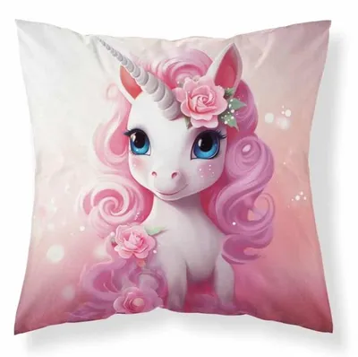 Produktbild von Kissenbezug, Dekokissenbezug, Kinderkissenbezug 40x40 Einhorn 033