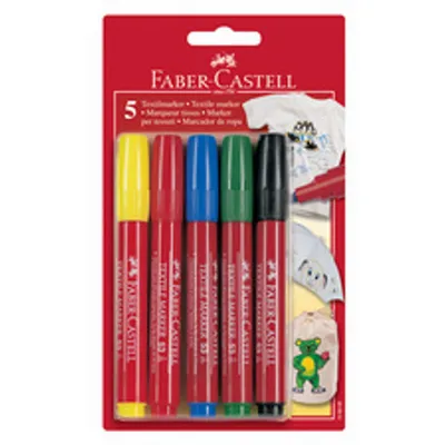 Produktbild von FABER-CASTELL T-Shirt Marker 5er Blister farbig sortiert