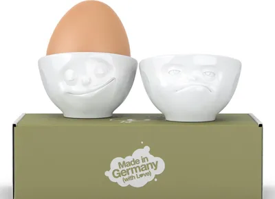 Produktbild von Fiftyeight Products Eierbecher Set - glücklich/hmpff weiß