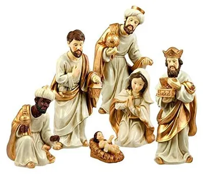 Produktbild von DRW Weihnachtskrippe, 6-teilig, Kunstharz, 22 cm