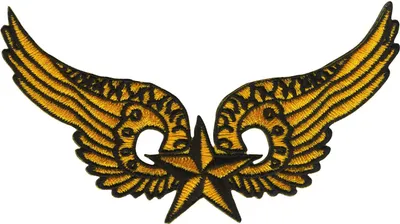 Produktbild von Aufnäher - Stern mit Flügel - gelb-schwarz - Patch