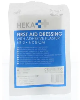 Produktbild von Heka Schnellverband Nr. 2 mit Heftpflaster 6 cm x 8 cm (1 Stück)