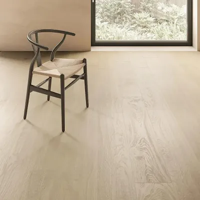 Imagen del producto de CASA39. Gres porcelánico con efecto madera, color blanco, 20x120 cm, marca Emilceramica, colección Mimesis